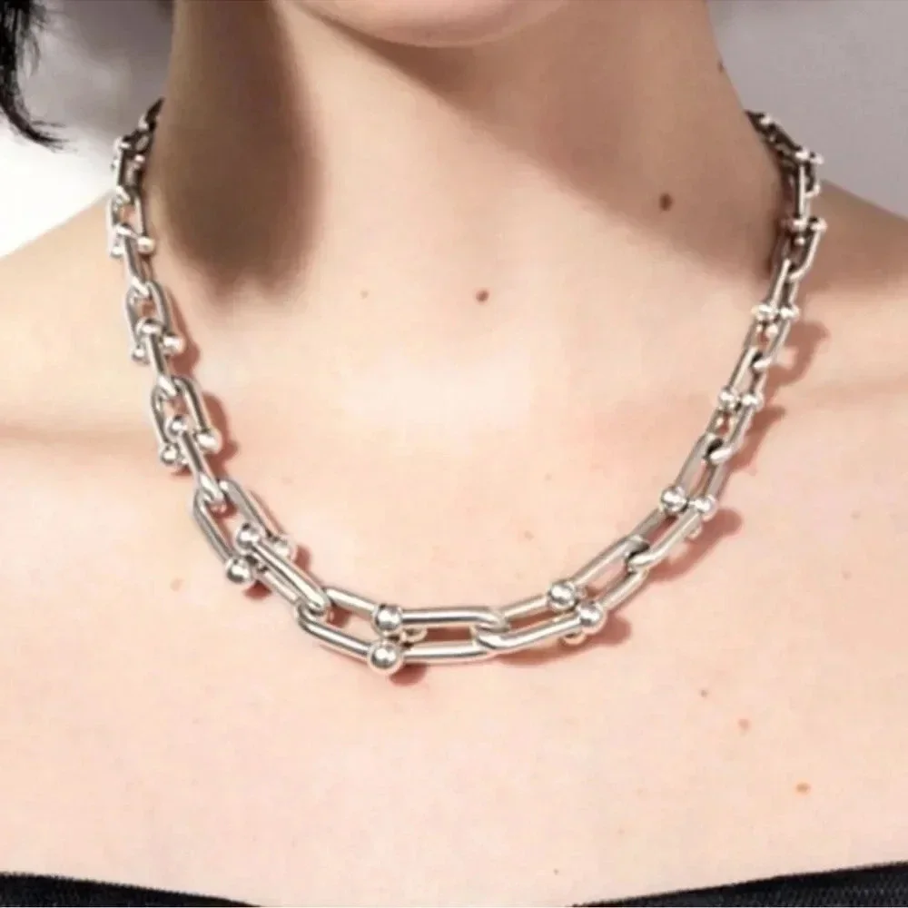 Hardware Graduated Link Gold STAINLESS STEEL Waterproof Necklace - Picture 3 of 16